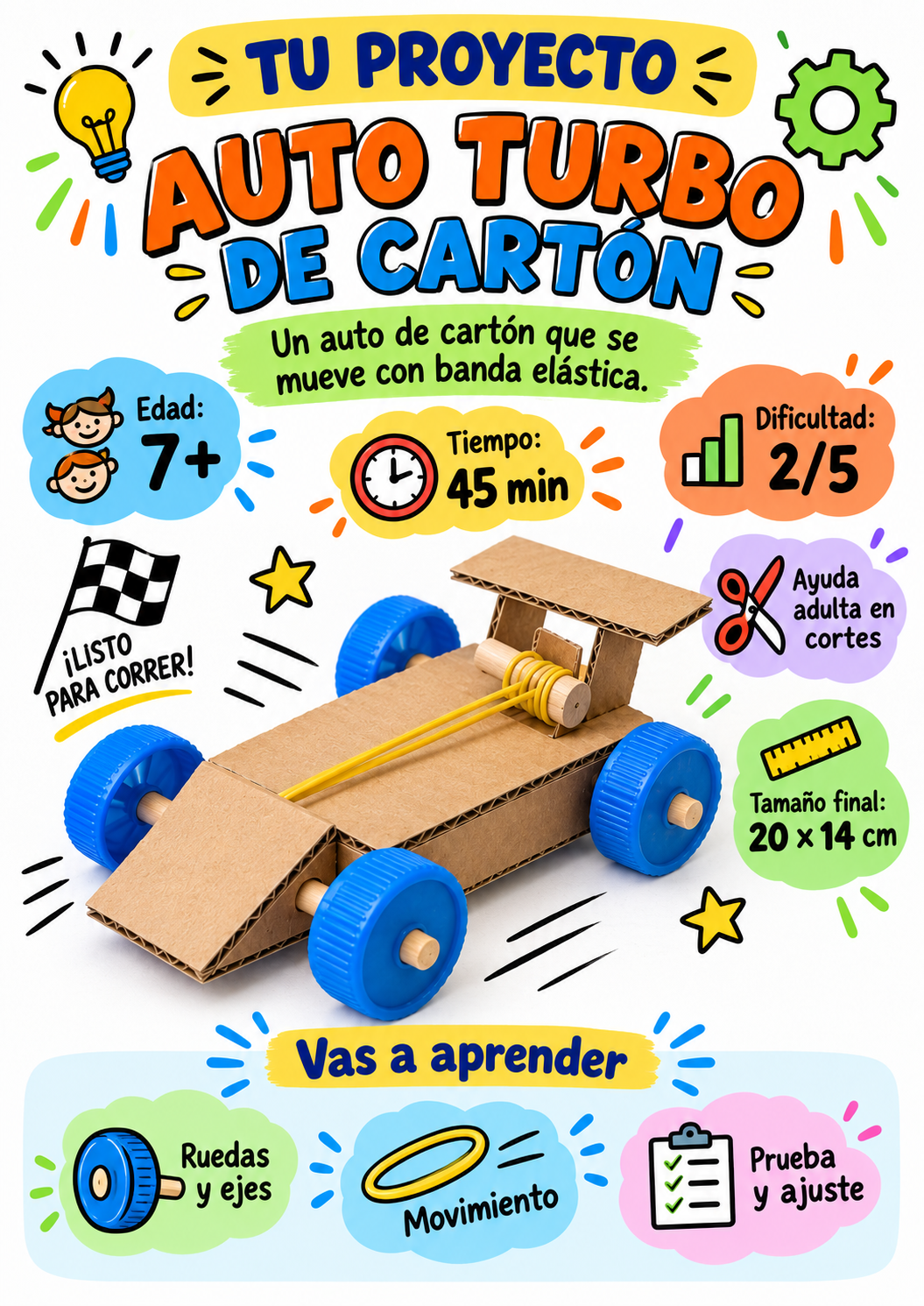 Portada del proyecto Auto Turbo de cartón